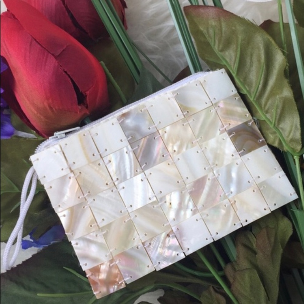 Genuine Mother of Pearl crossbody purse